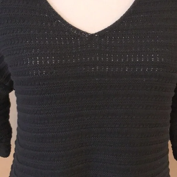 GAP 3/4 Sleeve Black Cotton Sweater - Picture 4 of 13